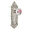 Victorian Plate with Decorative Keyhole and White Rose Porcelain Door Knob-134799324