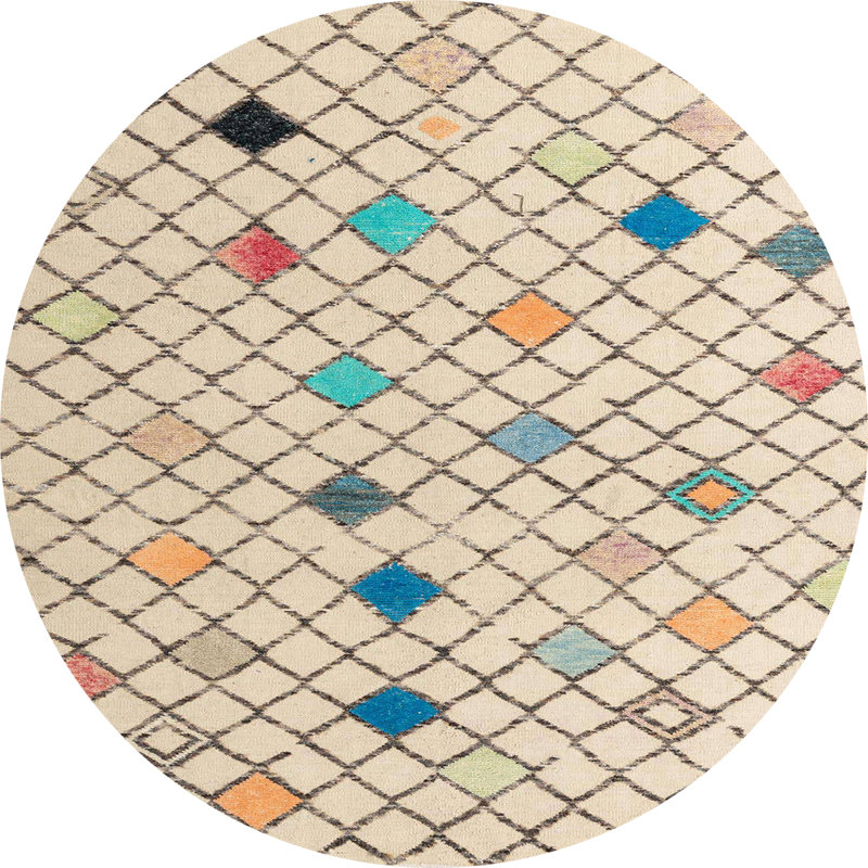 Abstract Indoor Rug, Round 8'