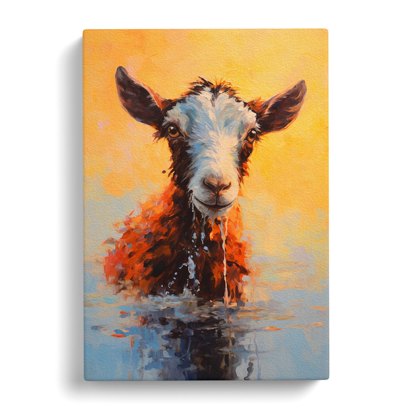 Goat Impressionism - Wrapped Canvas, 60cm H x 40cm W x 3cm D