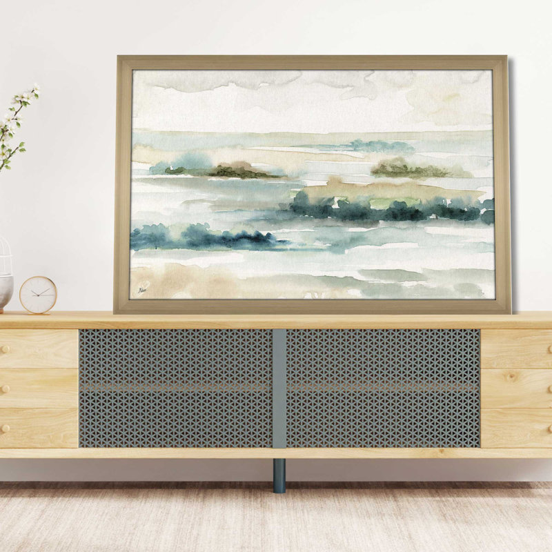 Panorama pastel - peinture, L 27,5 po x H 21,5 po, Encadrement brun