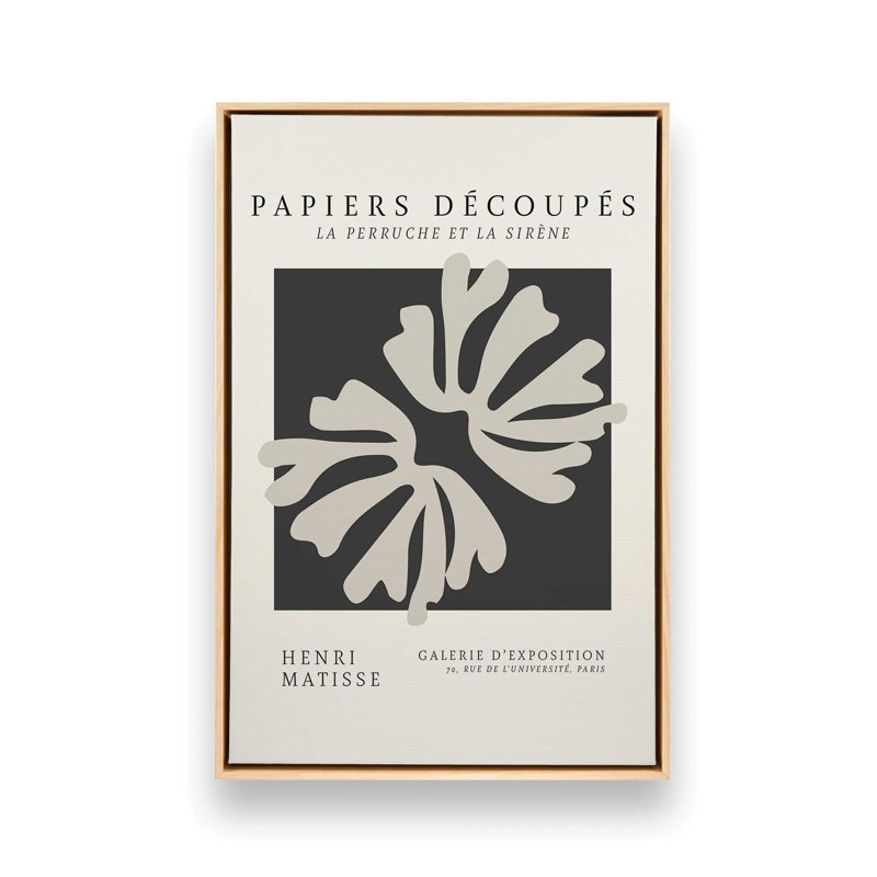 La Perruche de Matisse, H 48,75 po x l 32,75 po x P 1,75 po, Cadre américain en érable flottant