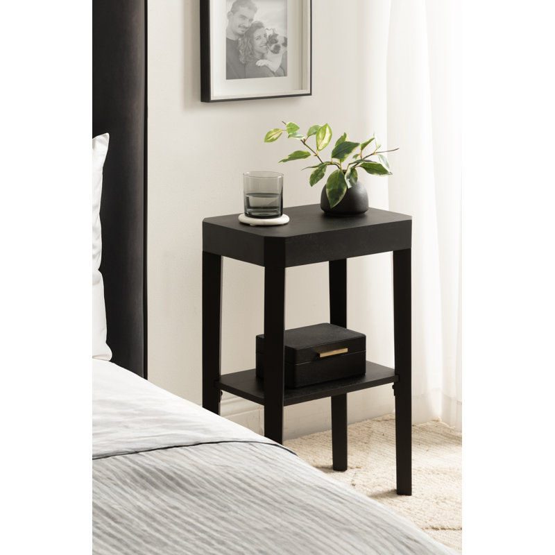 Ardentown Solid Wood End Table, Black