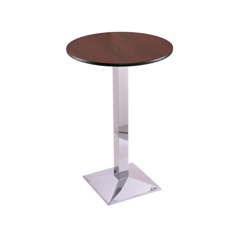 Table piédestal à hauteur de comptoir, Diamètre de 24 po, Chrome, 42"