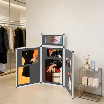 3+1 Folding Presentation Board, Portable Trifold Poster Display Board with Bag