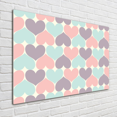 Colorful Hearts - No Frame Print on Glass
