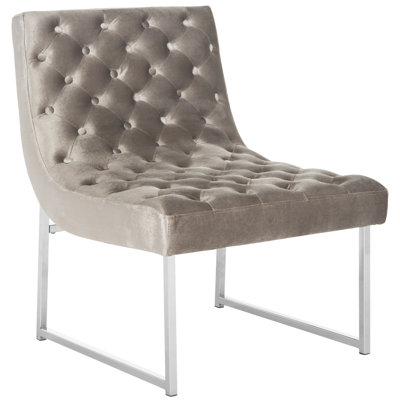 Dark Velvet Tufted Accent Chair