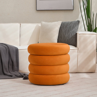 Repose-pieds rond avec rangement caché l 19,5 po Leiani