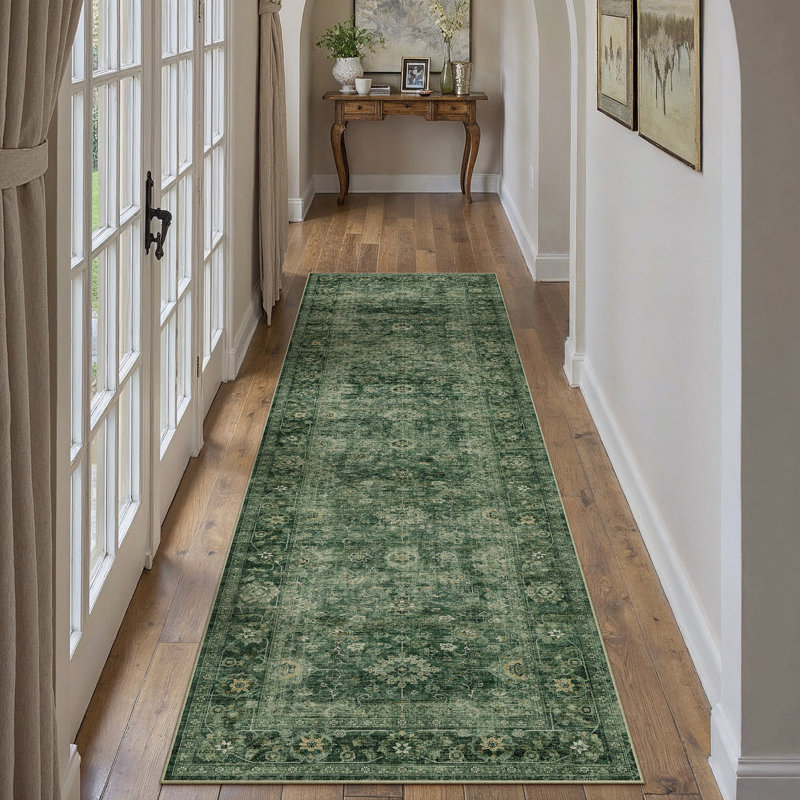 Romola Machine Washable Oriental Area Rug For Living Room With Non-Slip Backing, Runner 2' x 8'