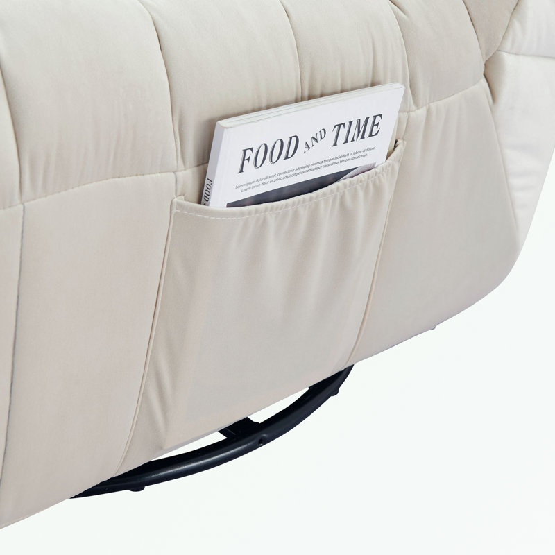 Chaise longue en velours Namra, Beige