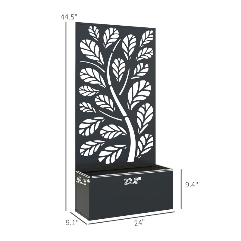 Lit de fleurs autoportant ou mural, lit de jardin en métal avec treillis pour plantes grimpantes, pour jardin, patio, balcon