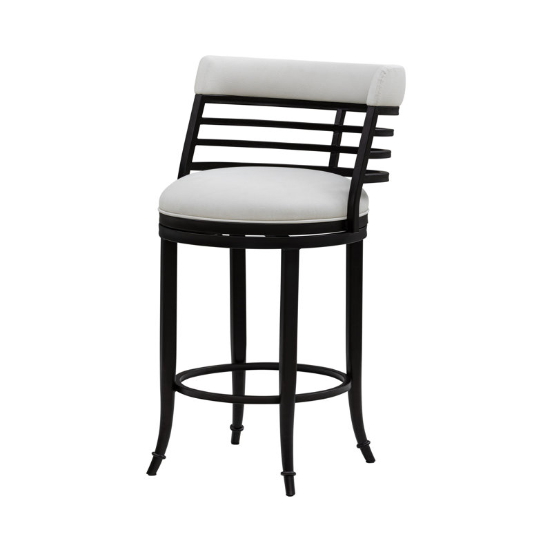 Tabouret de bar pivotant à hauteur de comptoir Conover, Tabouret de comptoir (siège d'une hauteur de 26 p, Blanc
