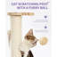 Chat griffoir à griffes pour chat Chats pour chats d'intérieur en bois Sisal moderne à deux couches 17,7 po