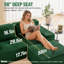 Canapé modulaire en velours côtelé de 151 pouces en forme de V 6 places avec deux repose-pieds, pour le salon et le cinéma maison - vert-2066971499