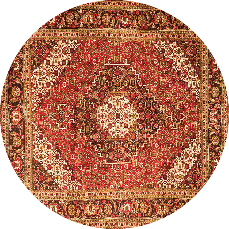 Tapis oriental brun / rouge / ivoire fabriqué à la machine 4 pi Oriental