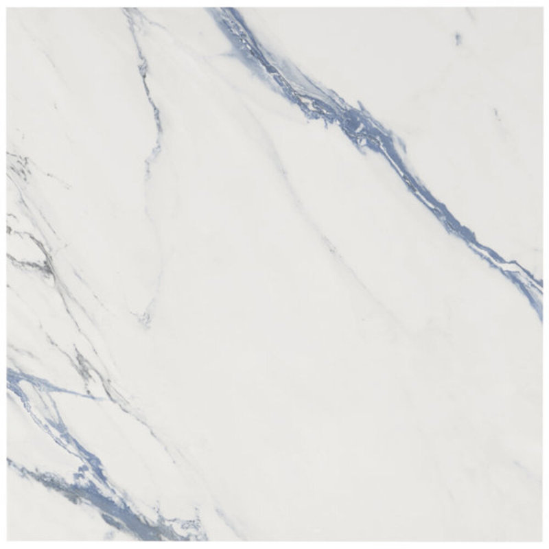 Calacatta Azur 24X24 Matte Porcelain Tile, Blue/White