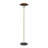 Rancho Mirage Torchiere Floor Lamp - Matte Black & Gold-Leaf Shade, Weathered Brass, Black Marble Base