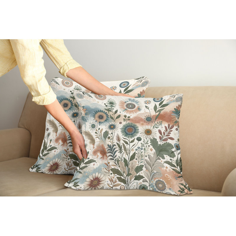 Coussin décoratif réversible en tissu, H 18 po x l 18 po, Carré