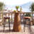 39.37" H Round Solid Wood Bar Table, Counter Height Pub Table for Home Bar, Kitchen