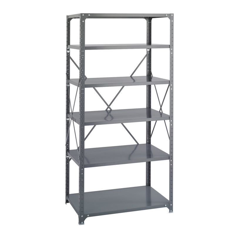 Gray Steel 6-Shelf Adjustable Commercial Rack