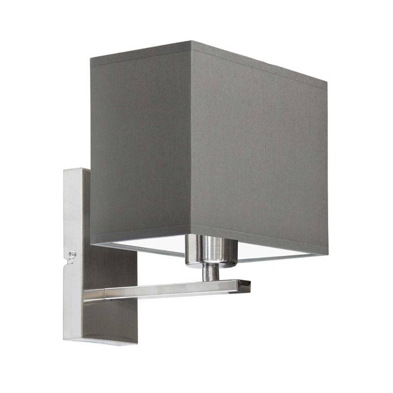 Asavira Steel Armed Sconce, Grey, Brushed Steel