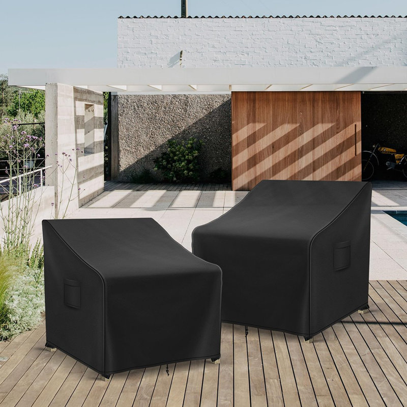 Waterproof Outdoor Chair Covers, Black, Heavy-Duty Patio Furniture Protector, 2-Pack All-Weather Series 2