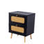 Table de chevet 2 tiroirs en rotin pour chambre à coucher et salon, table de bout, table d'appoint avec 2 tiroirs décoratifs en rotin fabriqués à la main