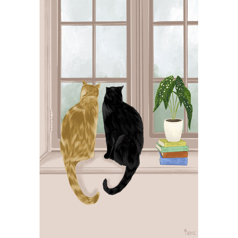 Window Cats by Tara Royle - Wrapped Canvas Print, 46 cm H x 30 cm W