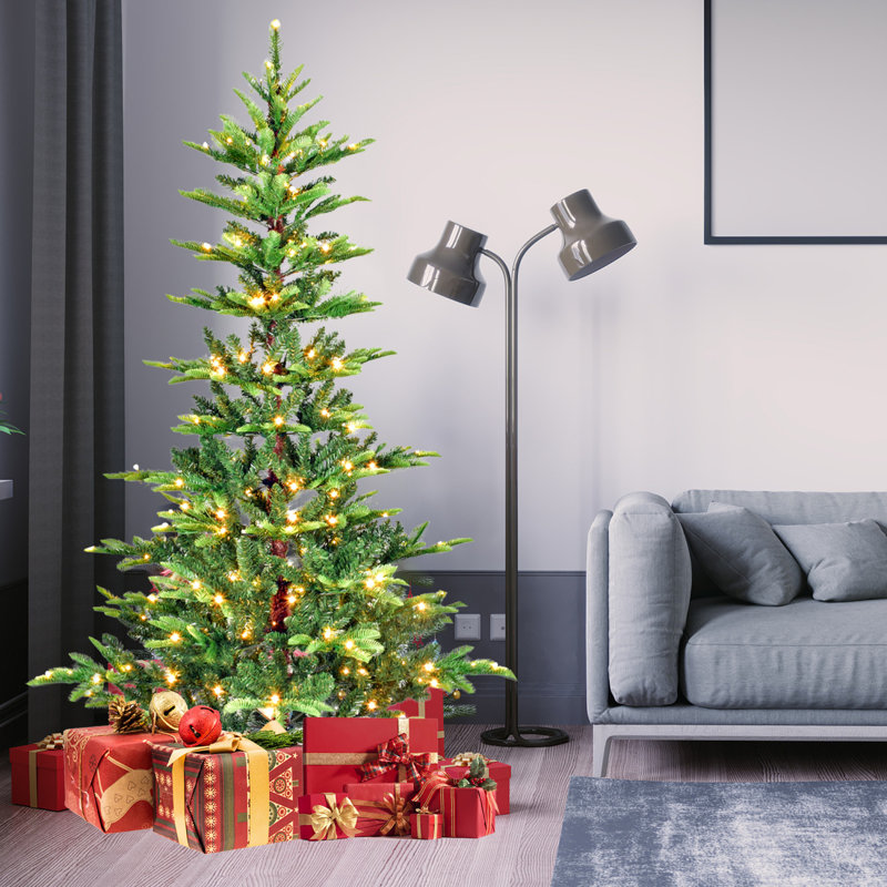 Arbre de Noël facile à assembler, support en métal de 5 pi, lumières chaudes pour la maison