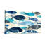 Reproduction d'art aquarelle avec motif de poissons bleus-224116938