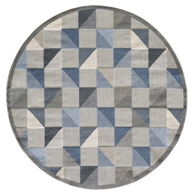 Tapis jacobien bleu et gris