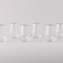 Caskata Phoebe Tulip Stemless Wine Glasses, Set of 4 - Rose