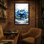 «Plants & Flowers Blue Lotus Flower Water Reflection», reproduction d'art