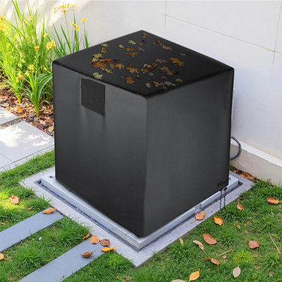 34In Air Conditioner Cover For Outside Units, Durable Central Ac Cover Water Resistant Fabric Windproof Design -Square Fits Up To 34 X 34 X 30 Inches