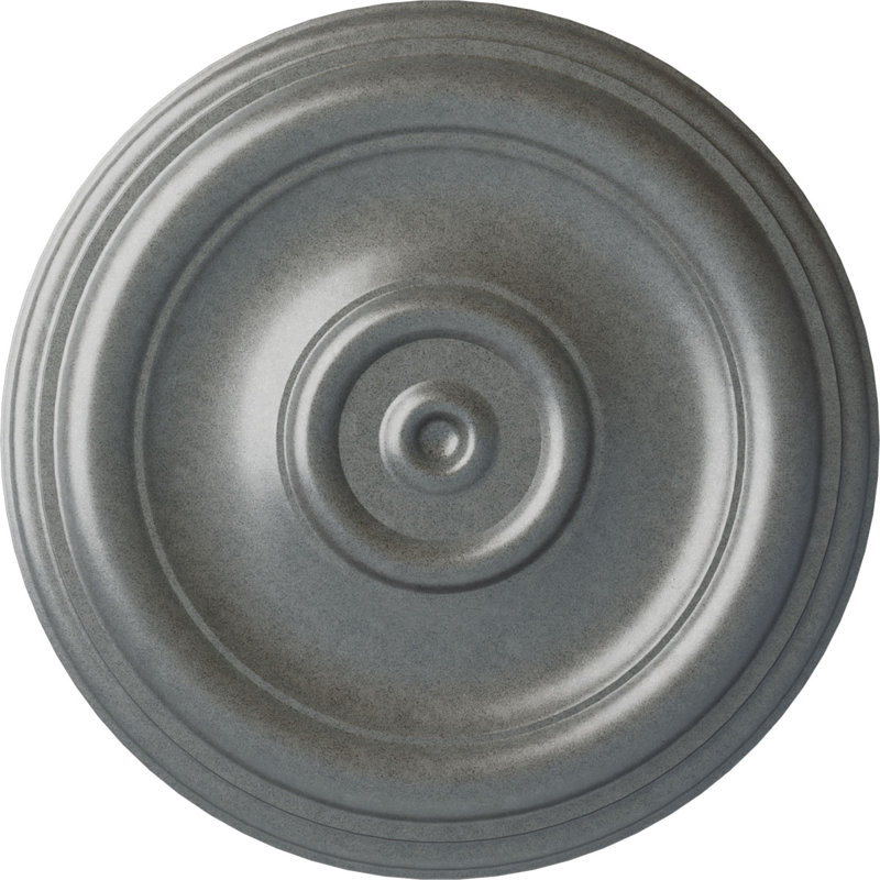 Endurathane Traditional Ceiling Medallion, 12"OD x 1"P (Fits Canopies up to 2 3/4"), Hand-Painted Platinum Finish, Platinum