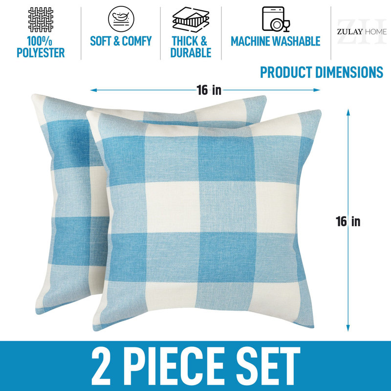 Housses de coussin Zulay Home, Bleu ciel / blanc