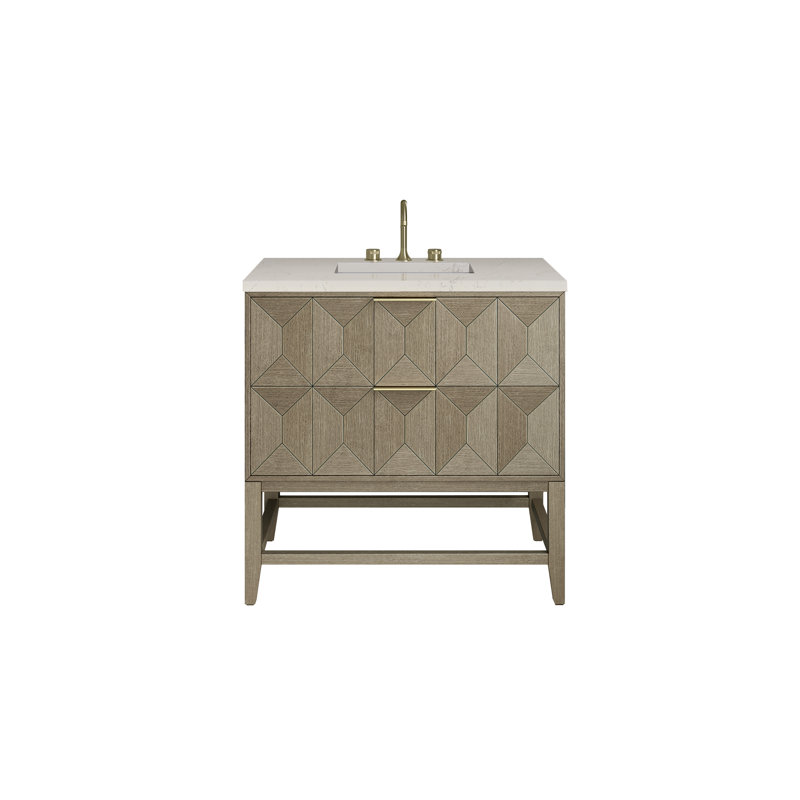Emmeline 36'' W Single Vanity, Pebble Oak, Siberian, 8" Widespread