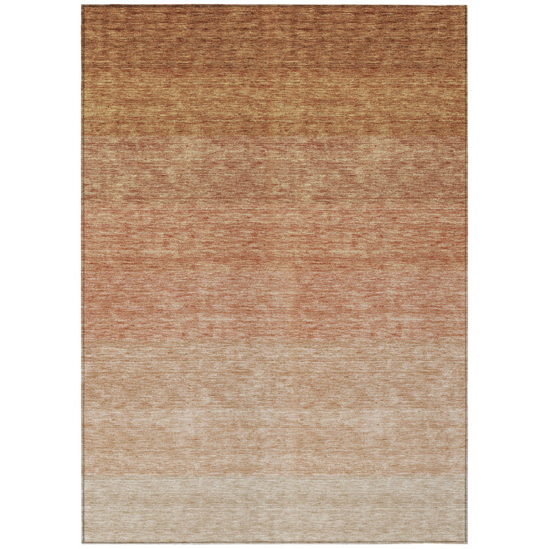 Tapis extérieur lavable ombré 3 pi x 5 pi cuivre et beige