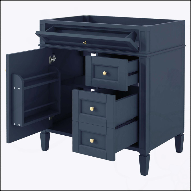 Meuble-lavabo moderne de 30 po avec 2 tiroirs et un tiroir basculant, conception romaine exquise pour un rangement élégant