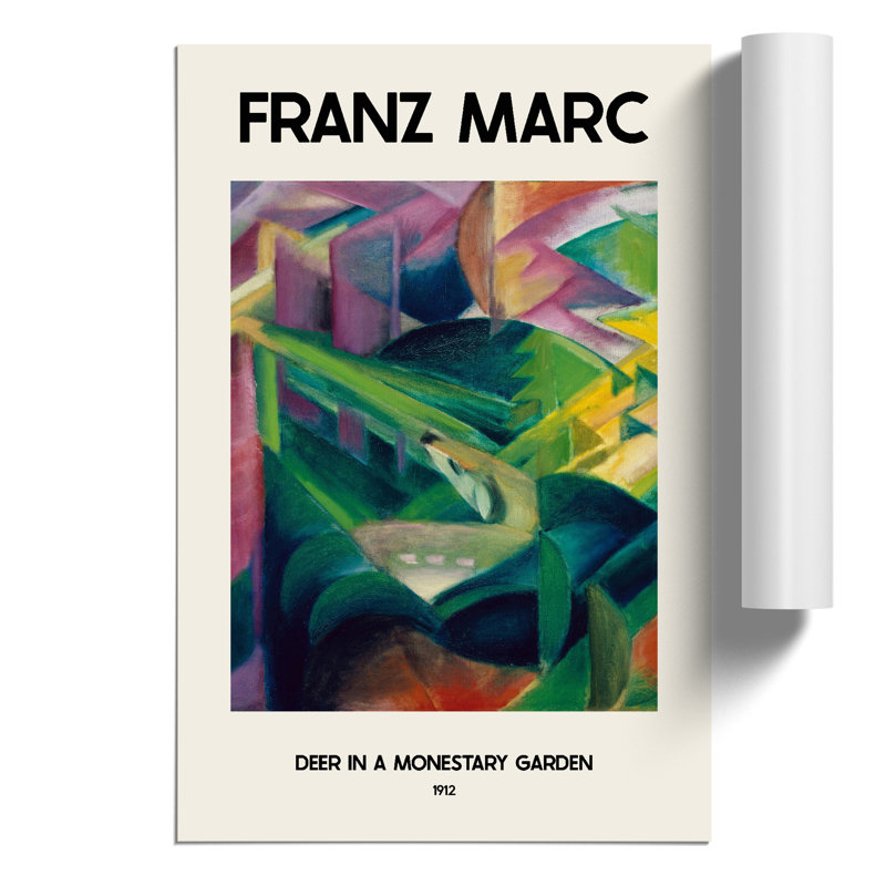 Deer in a Monastery Garden Print by Franz Marc - Frameless Print, 30cm H x 21cm W x 0.1cm D
