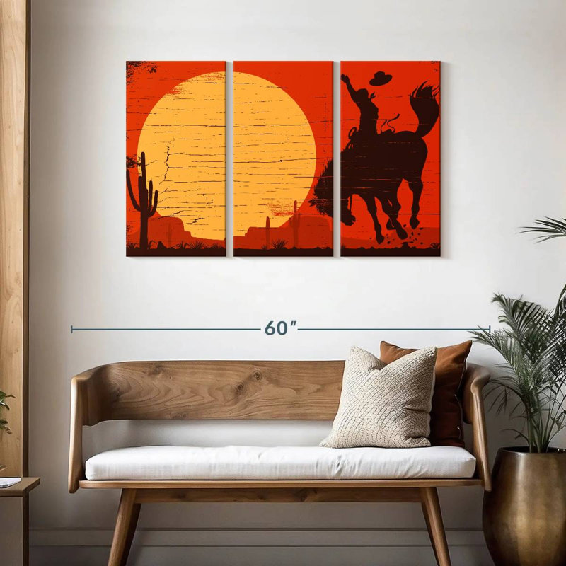 Lelar American Cowboy, 28" H x 45" W