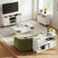 80cm RectangularSideboard, Modern Ribbed Storage Cabinet-1353864434