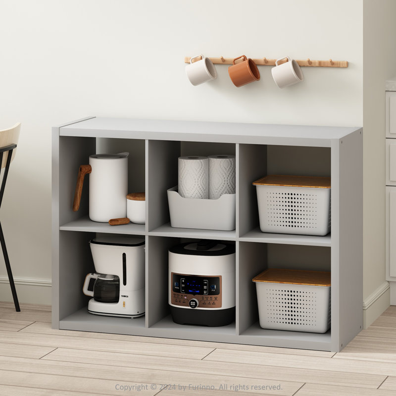 Rangement de cuisine à 6 cubes Minni, étagère de boulanger, buffet Buffet,, Gris clair