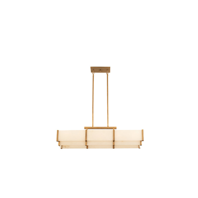 Orleans 5-Light Linear Chandelier in Distressed Gold