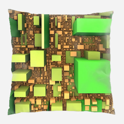 Block Geometric Microsuede Reversible Throw Pillow