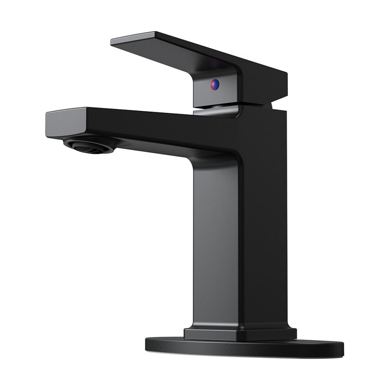 Robinet de salle de bain durable avec écoulement d'eau doux et installation facile, Noir mat
