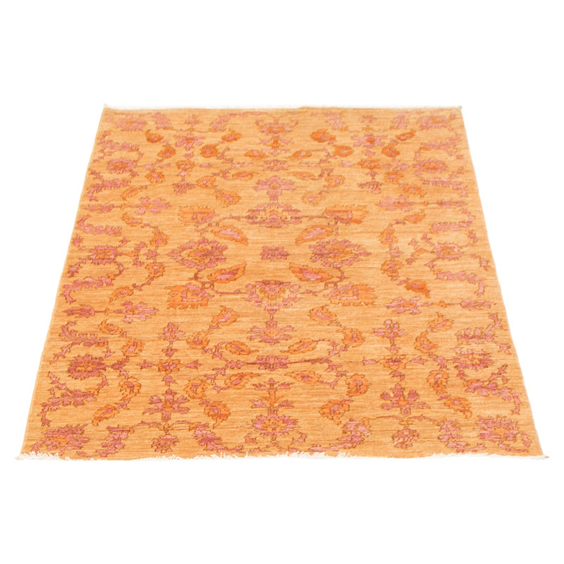 Peshawar One-of-a-Kind Rectangle 4' x 6'1" New Age Rectangle Wool Area Rug in Ivory and Orange