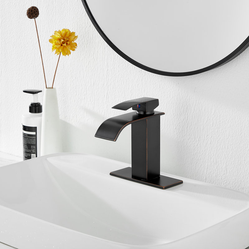 Single-Hole Single-handle Bathroom Faucet with Drain Assembly, Oil Rubbed Bronze