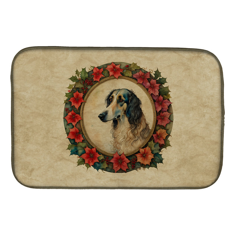 Tapis de vaisselle Borzoi Christmas Flowers