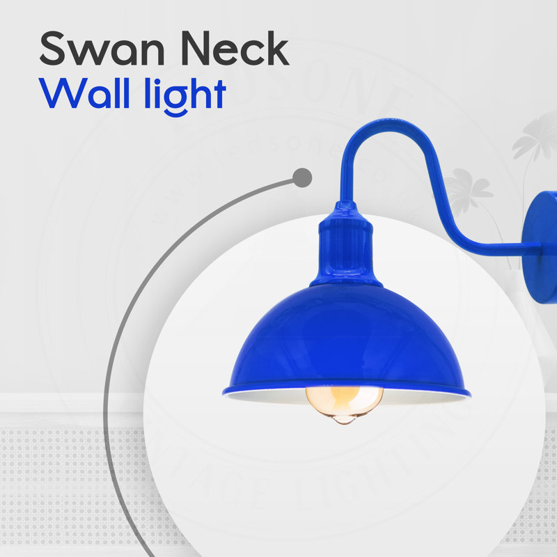 Fosdick Armed Sconce, Navy Blue/White
