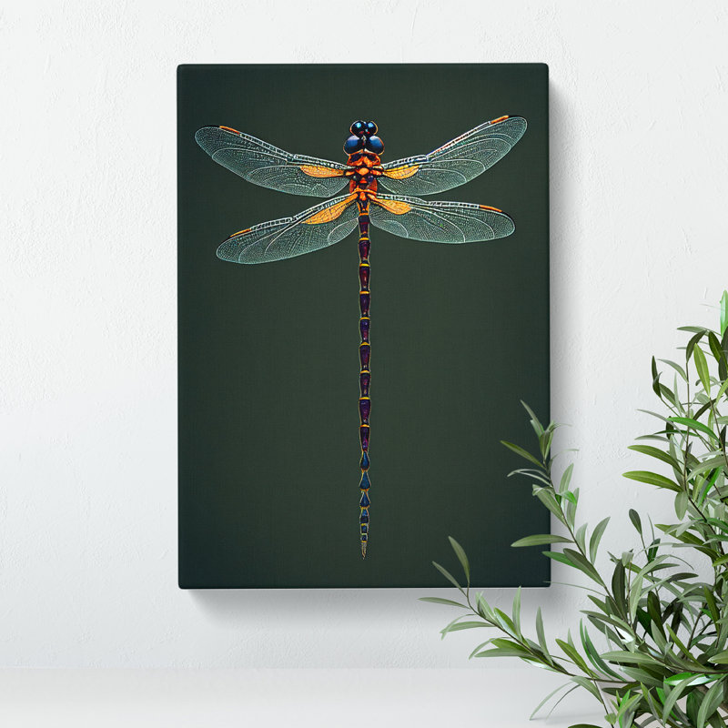 Intricate Dragonfly - Wrapped Canvas Print, 76cm H x 50cm W x 3cm D